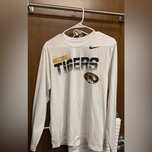 White Long Sleeve Nike Mizzou Athletic T-Shirt